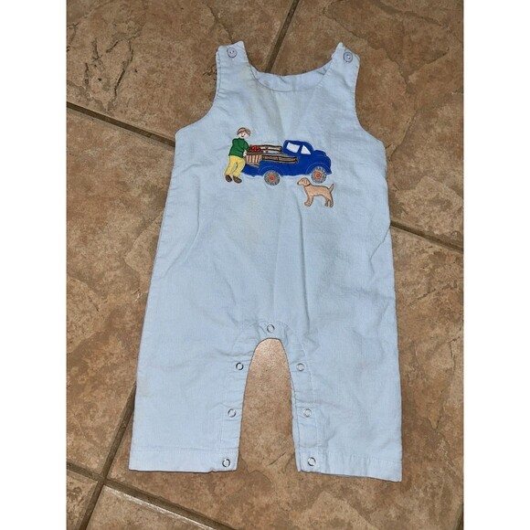 Cotton Kids Fall Corduroy Overalls, 12 Months Blue - Picture 2 of 5